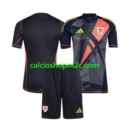 Galles Portiere Bambino Maglia Prima 2024 Manica Corta (+ Pantaloncini)